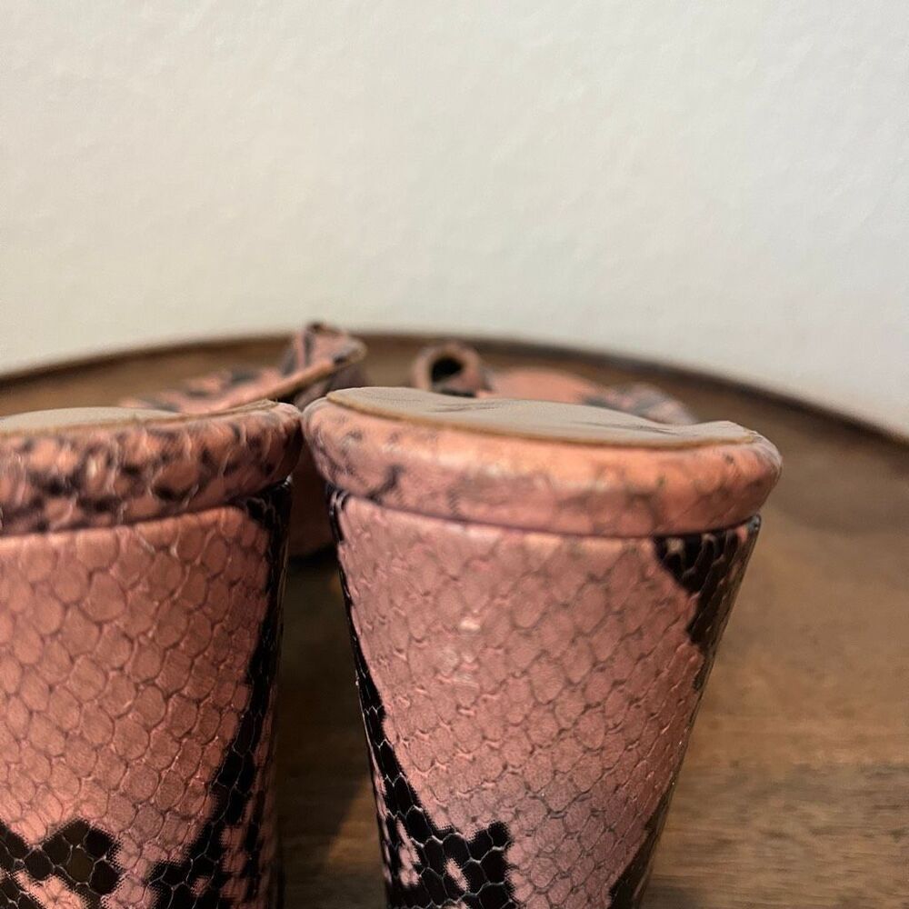 Paris Texas Blush Python Embossed Leather Chunky … - image 6